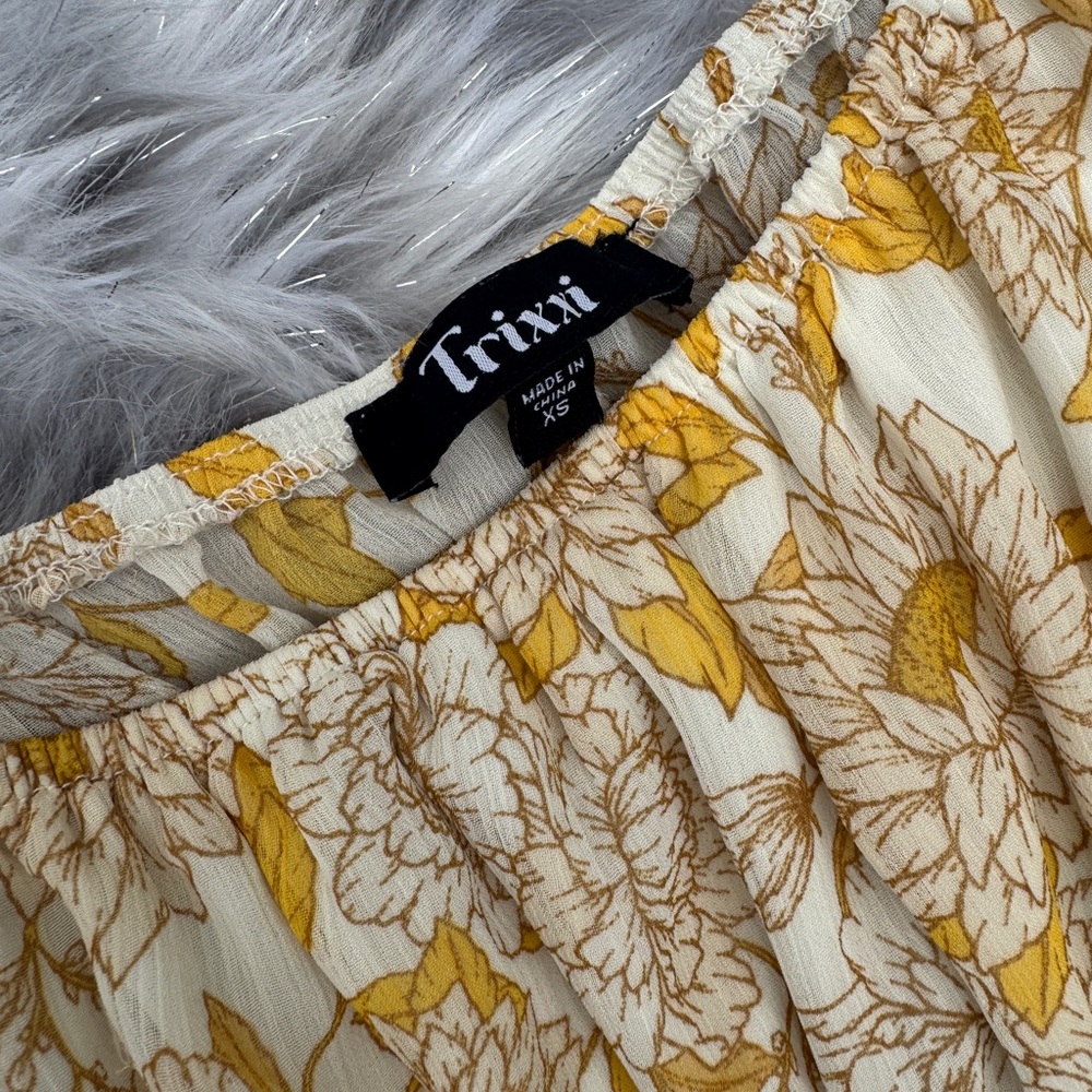 Trixxi Sunflower Yellow and Cream Dress